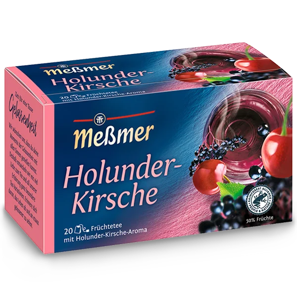 Messmer tisana Holunder-Kirsche Sambuco-Ciliegia 20 bustine. Dalla Germania